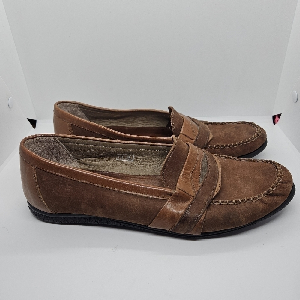 Bally Mesa brown leather penny loafers 10M